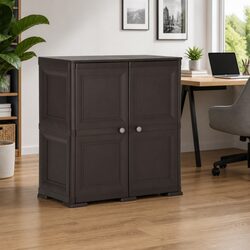 Space-Saving Brown Plastic Storage Cabinet 79x43x85.5cm