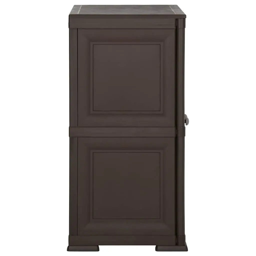 Storage Cabinet 79x43x85.5cm Brown Plastic Home Office Organiser Cupboard