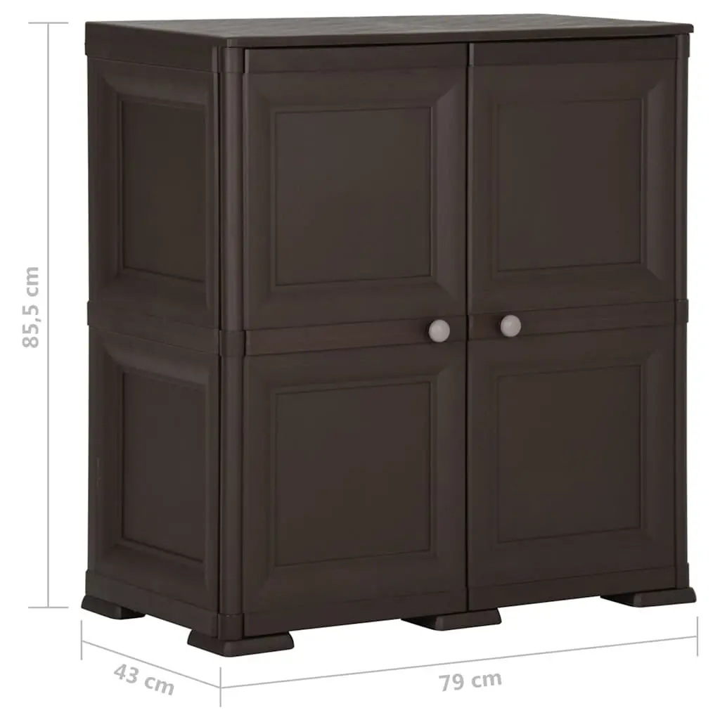 Storage Cabinet 79x43x85.5cm Brown Plastic Home Office Organiser Cupboard