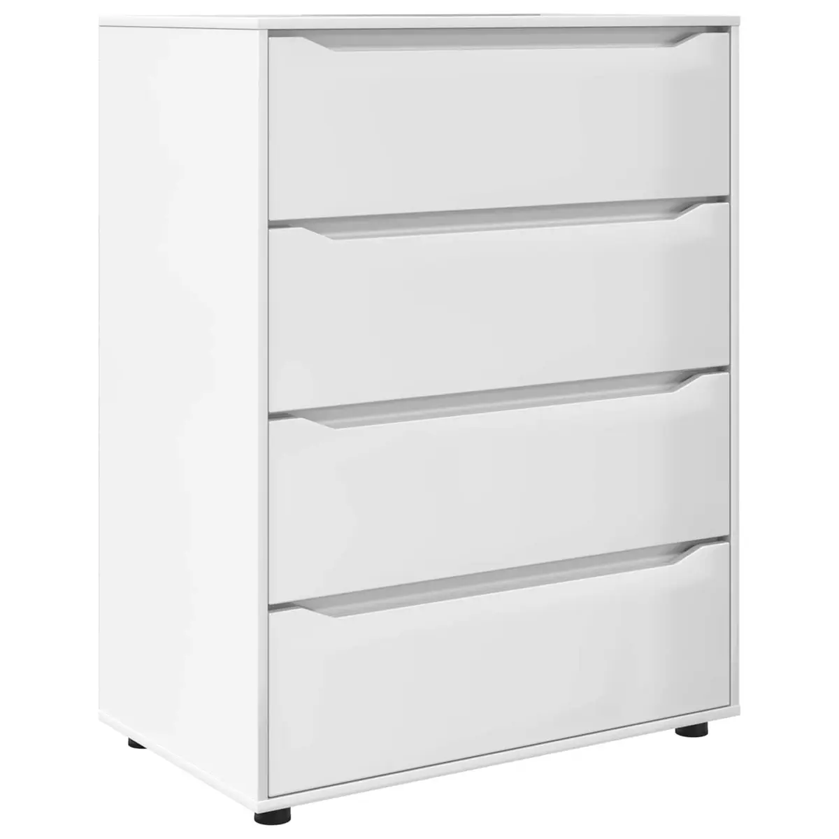 Storage Cabinet High Gloss White Engineered Wood Multiple Drawers