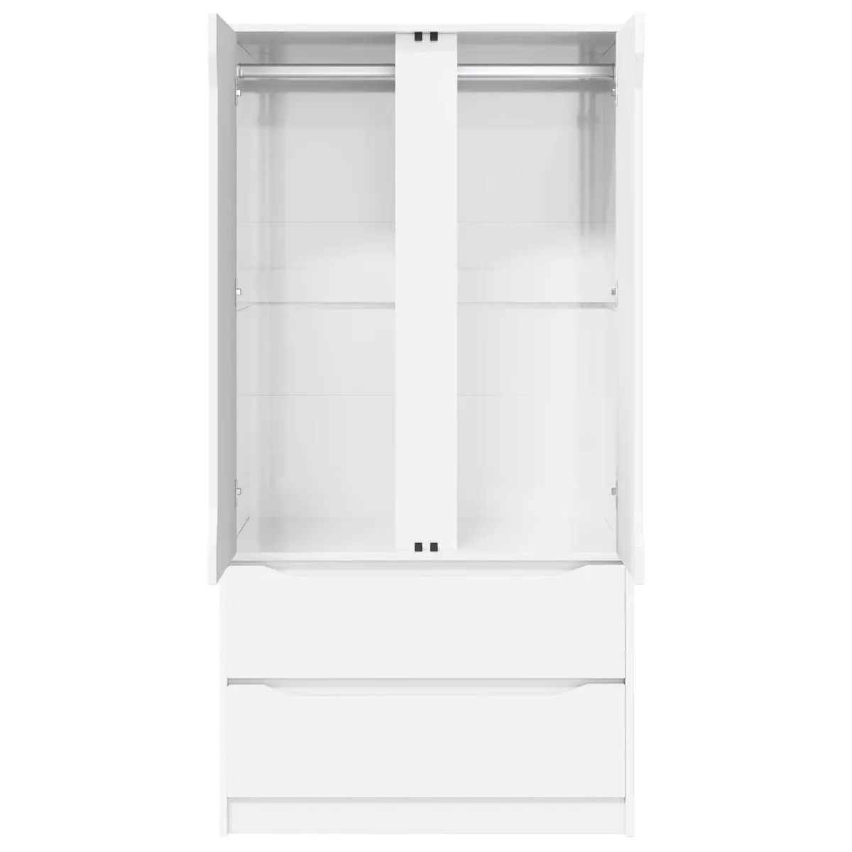 Wardrobe High Gloss White 79.5 x 49 x 156 cm Modern Bedroom Storage Cupboard Cabinet