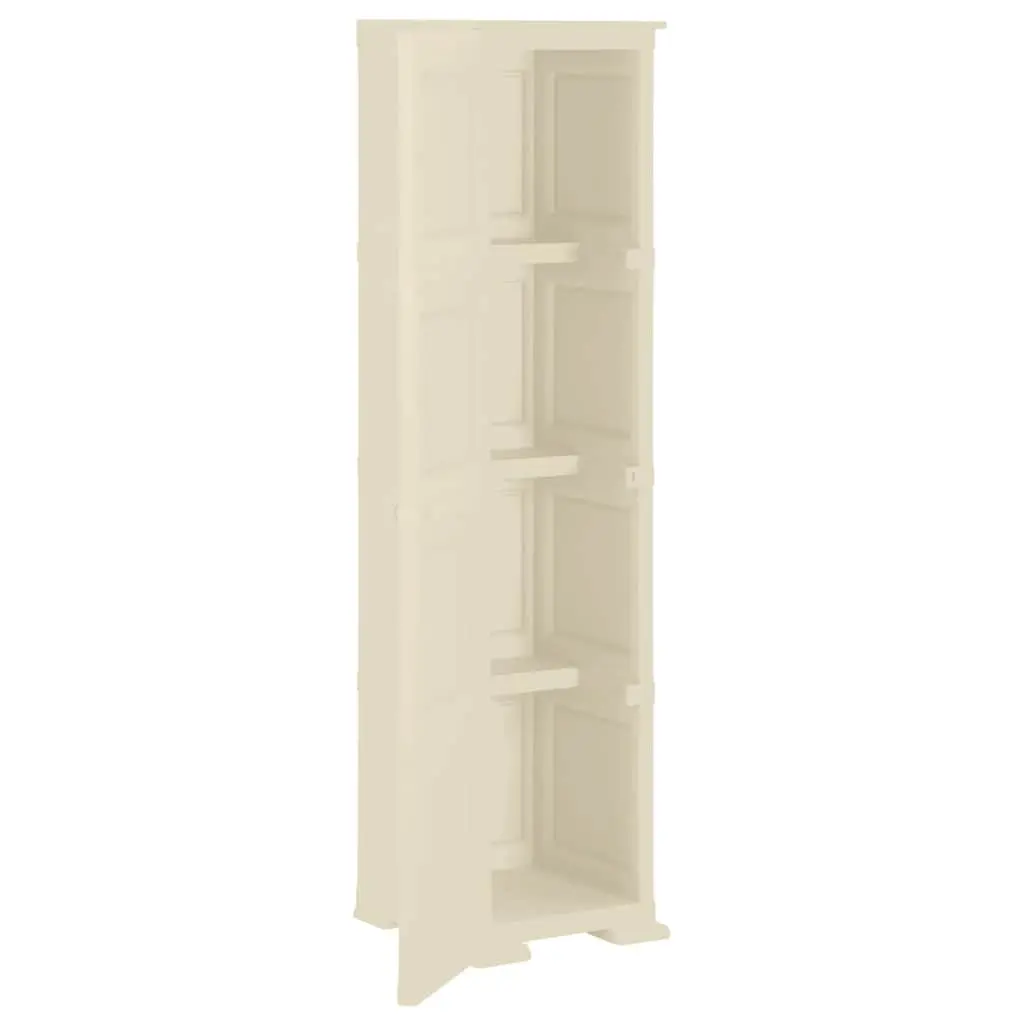 Plastic Storage Cabinet 40x43x164cm White Wood Design Home Office Organiser