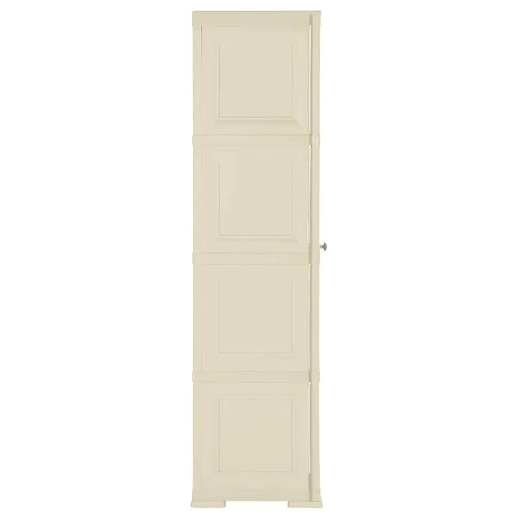 Plastic Storage Cabinet 40x43x164cm White Wood Design Home Office Organiser