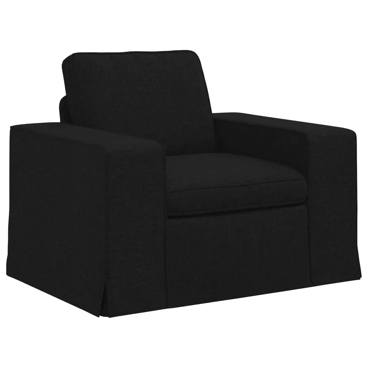 2 Piece Modular Fabric Sofa Set Black Ergonomic Cushions Flexible Living Room Sectional Couch