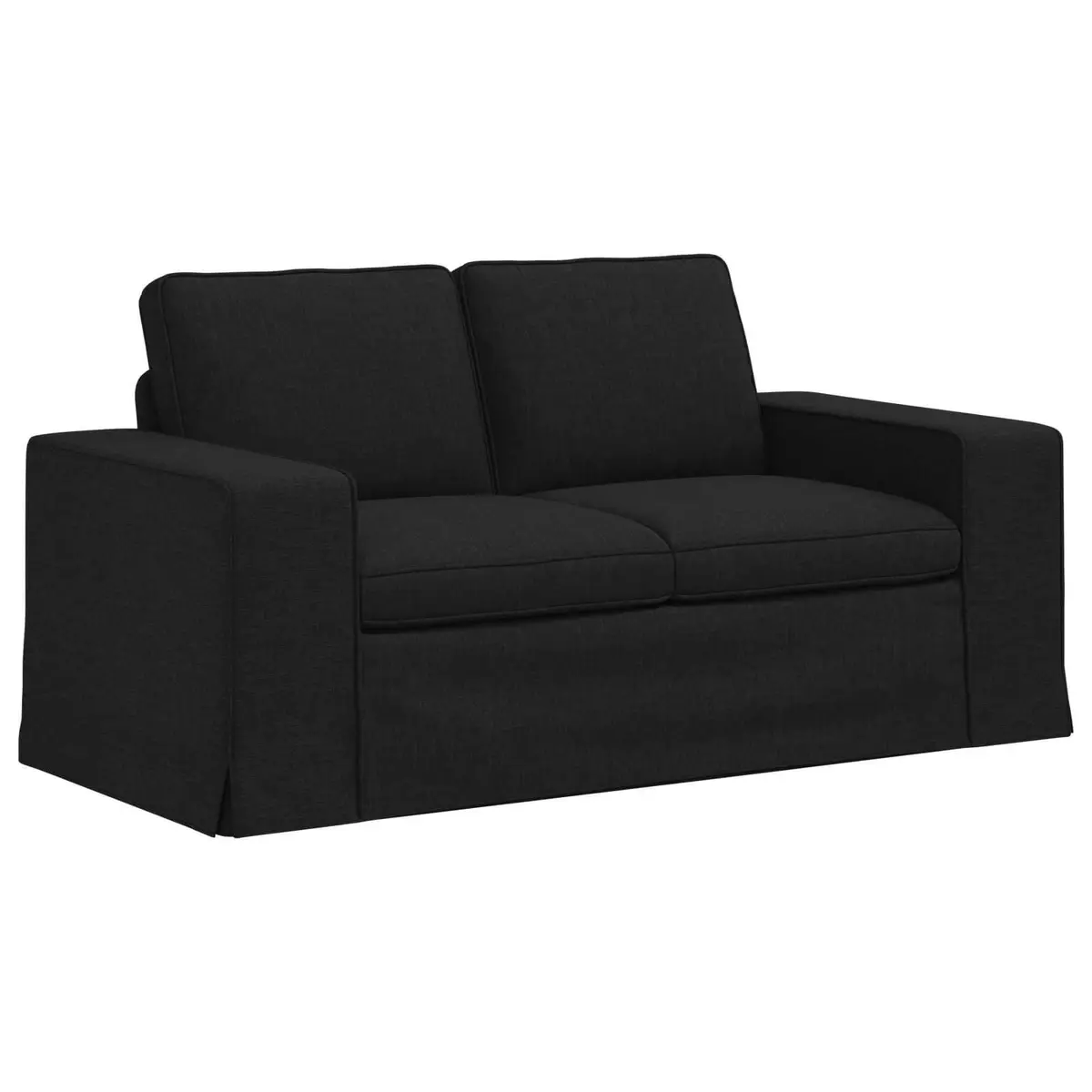 2 Piece Modular Fabric Sofa Set Black Ergonomic Cushions Flexible Living Room Sectional Couch