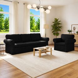 Transform Your Space with This Black Modular Sofa Set