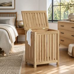 Enhance Your Space with a Solid Wood Laundry Basket 50x35x60 cm