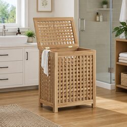 Enhance Your Space with a Solid Teak Laundry Basket