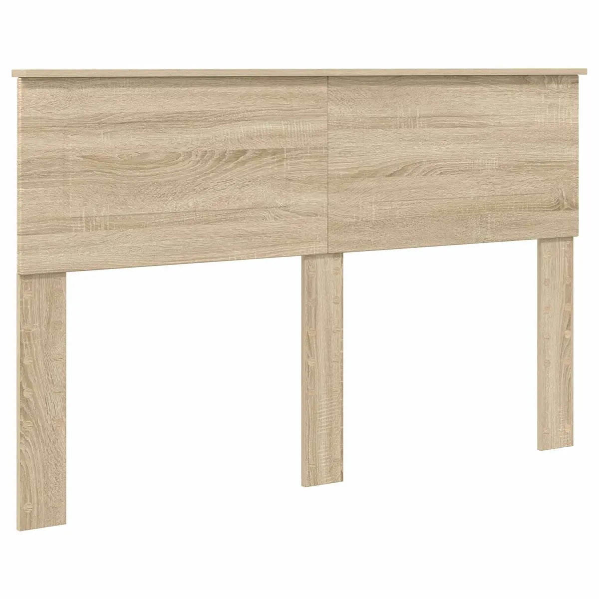 Bed Frame 150x200cm Brown Engineered Wood Adjustable Headboard LED Lights USB Charging Port