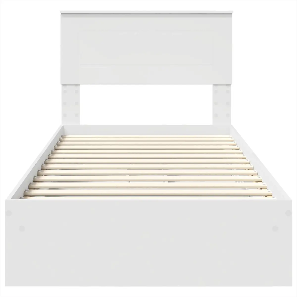 Storage Bed Frame with Drawer White 90 x 190 cm Bedroom Bed Base