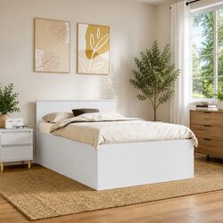 Enhance Your Bedroom with a Modern White Bed Frame, 135 x 190 cm