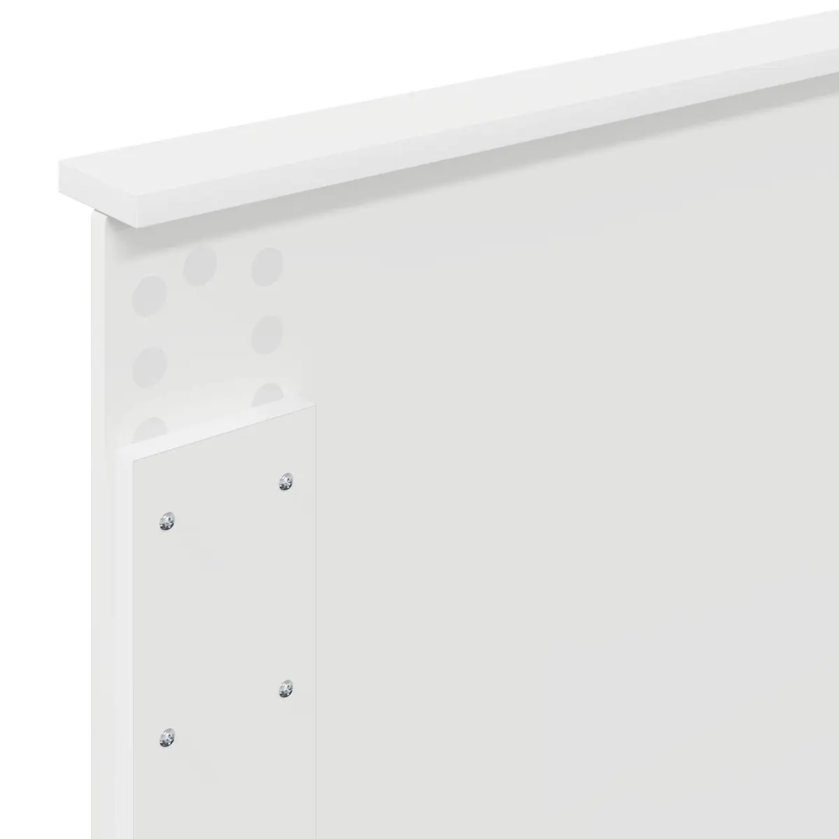 Bed Frame 90 x 190 cm White Modern with Integrated Headboard Engineered Wood