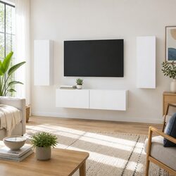 Enhance Your Living Room with Wall-mounted TV Cabinet Set