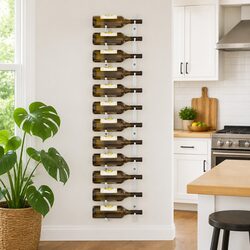 Wall Mounted Wine Rack 12 Bottle Storage White Iron Kitchen Organiser Holder