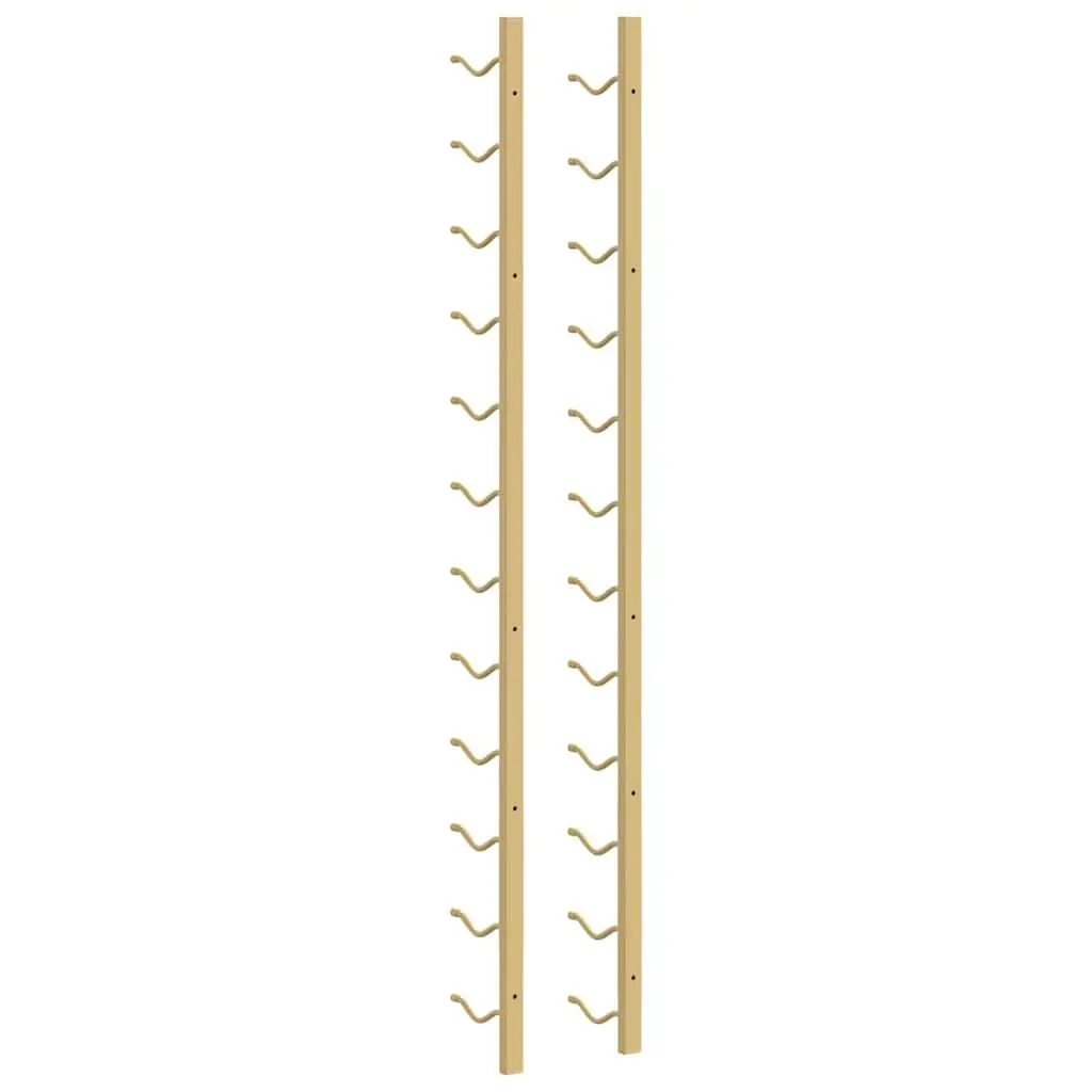 Wall Mounted Wine Rack 12 Bottle Gold Iron Storage Holder