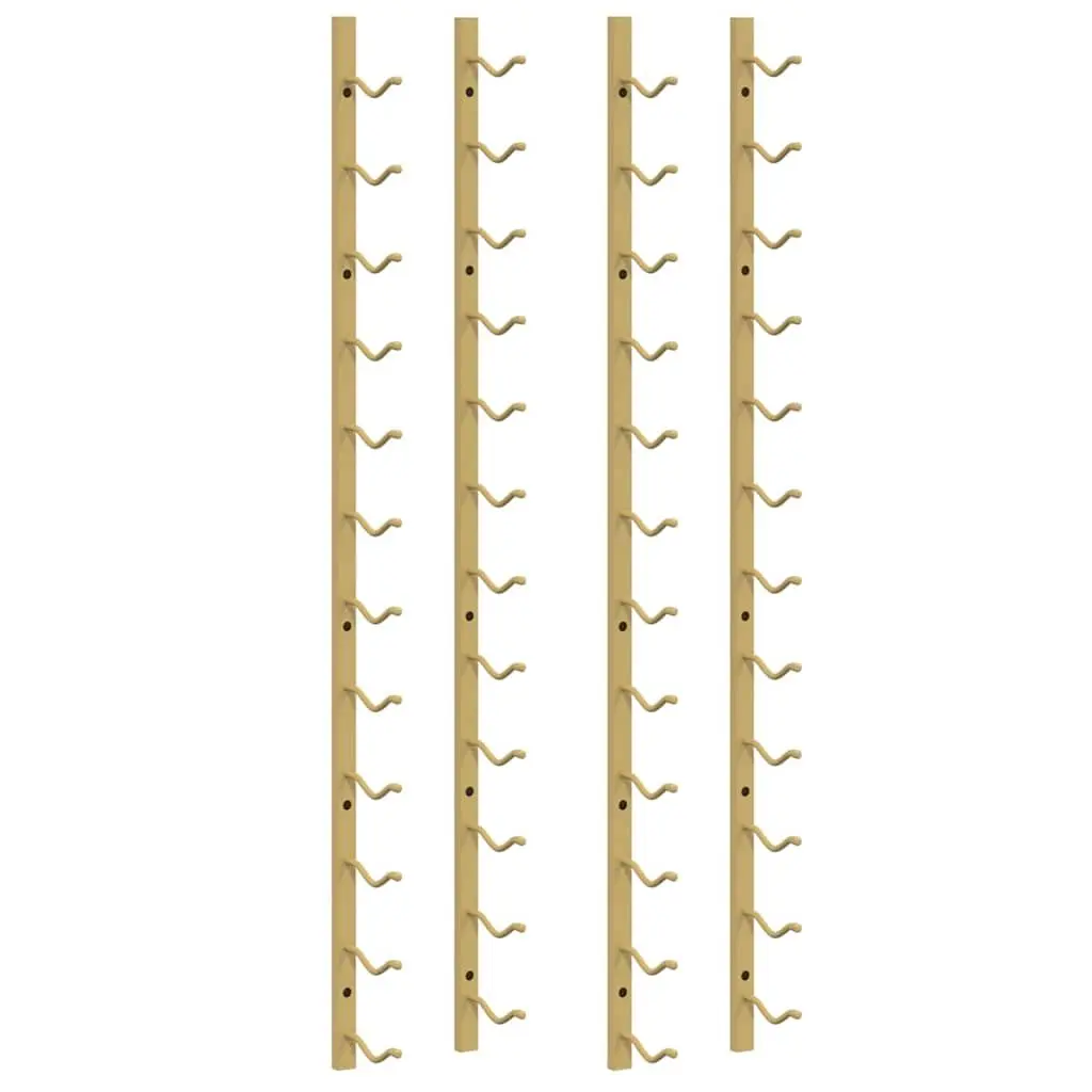Wall Mounted Wine Rack 12 Bottle Storage Gold Iron Set of 2 Modern Home Bar