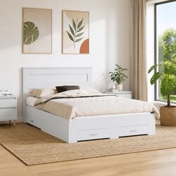 Enhance Your Bedroom with a Modern White Bed Frame 150 x 200 cm
