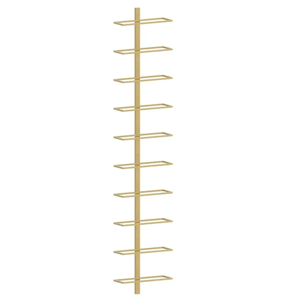 Wall-mounted Wine Rack 10 Bottle Holder Gold Metal Kitchen Storage Organizer