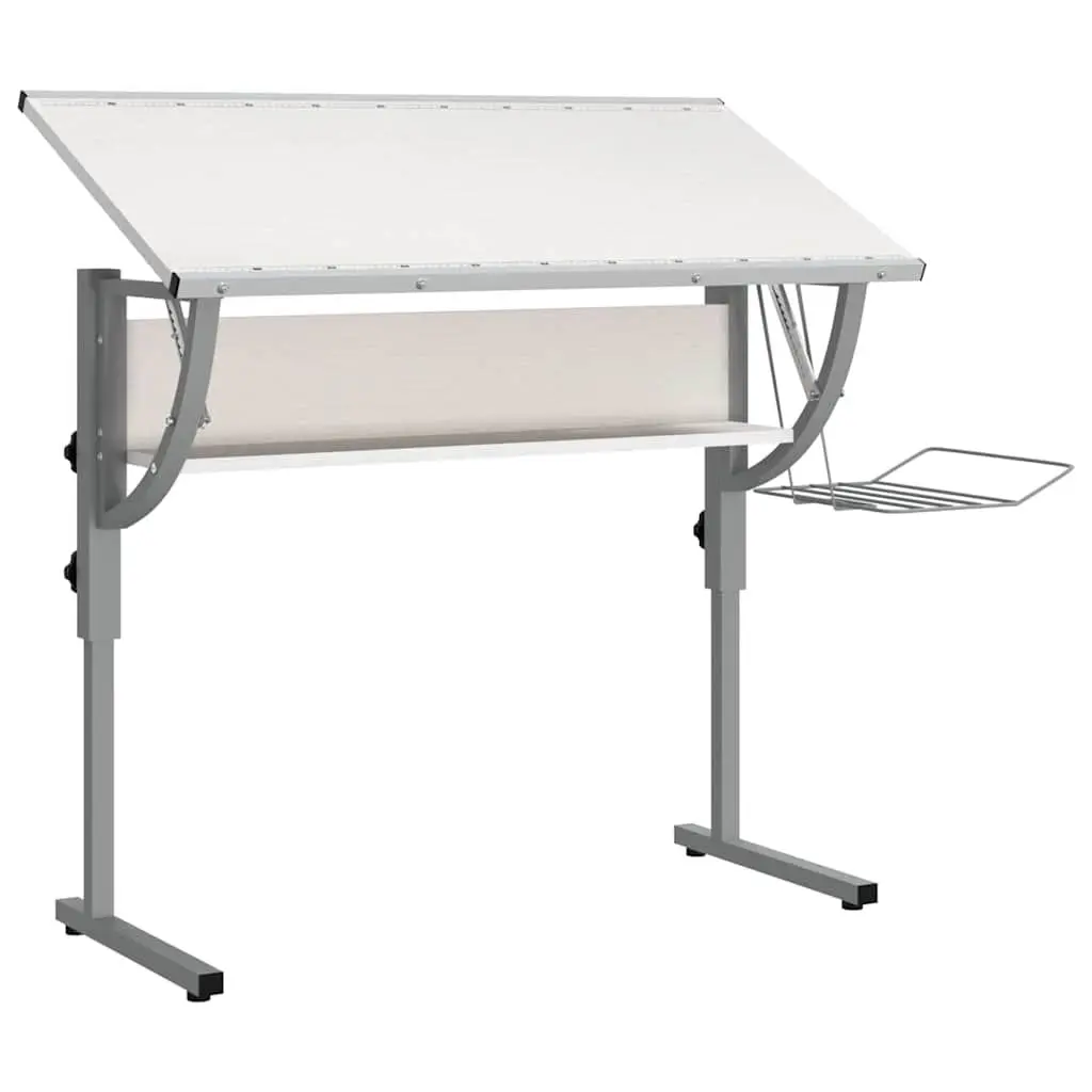 Craft Desk White Grey 110x53cm Adjustable Desktop Angle Home Office Furniture