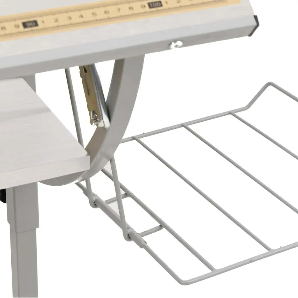 Craft Desk White Grey 110x53cm Adjustable Desktop Angle Home Office Furniture