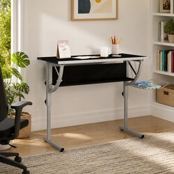 Craft Desk Adjustable Angle Writing Table Study Office Workspace Black Grey