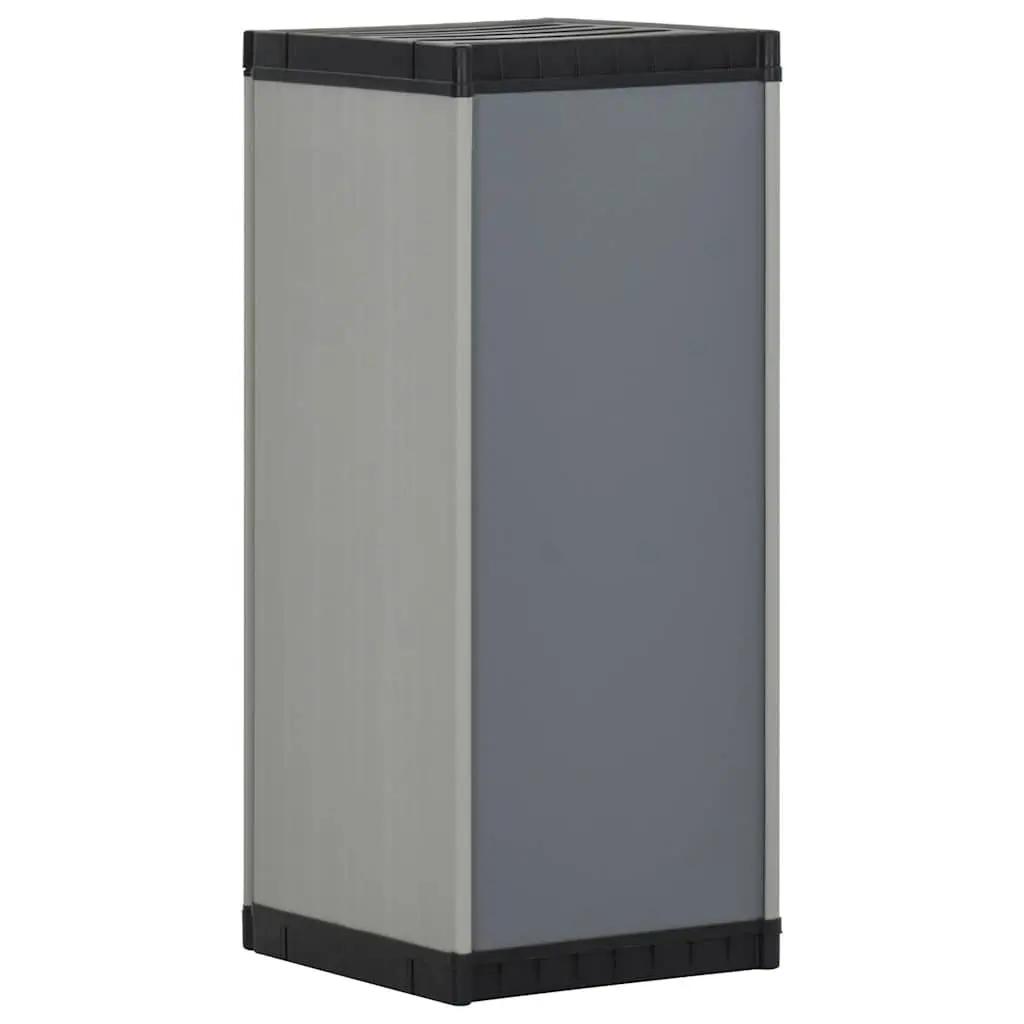 Garden Storage Cabinet with Shelf Outdoor Patio Organiser Grey Black 35x40x85cm