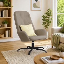 Relaxing Chair Light Grey Velvet 360 Degree Swivel Arm Chair Comfortable Lounge