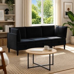Elevate Your Space with a Black Velvet Living Room Set