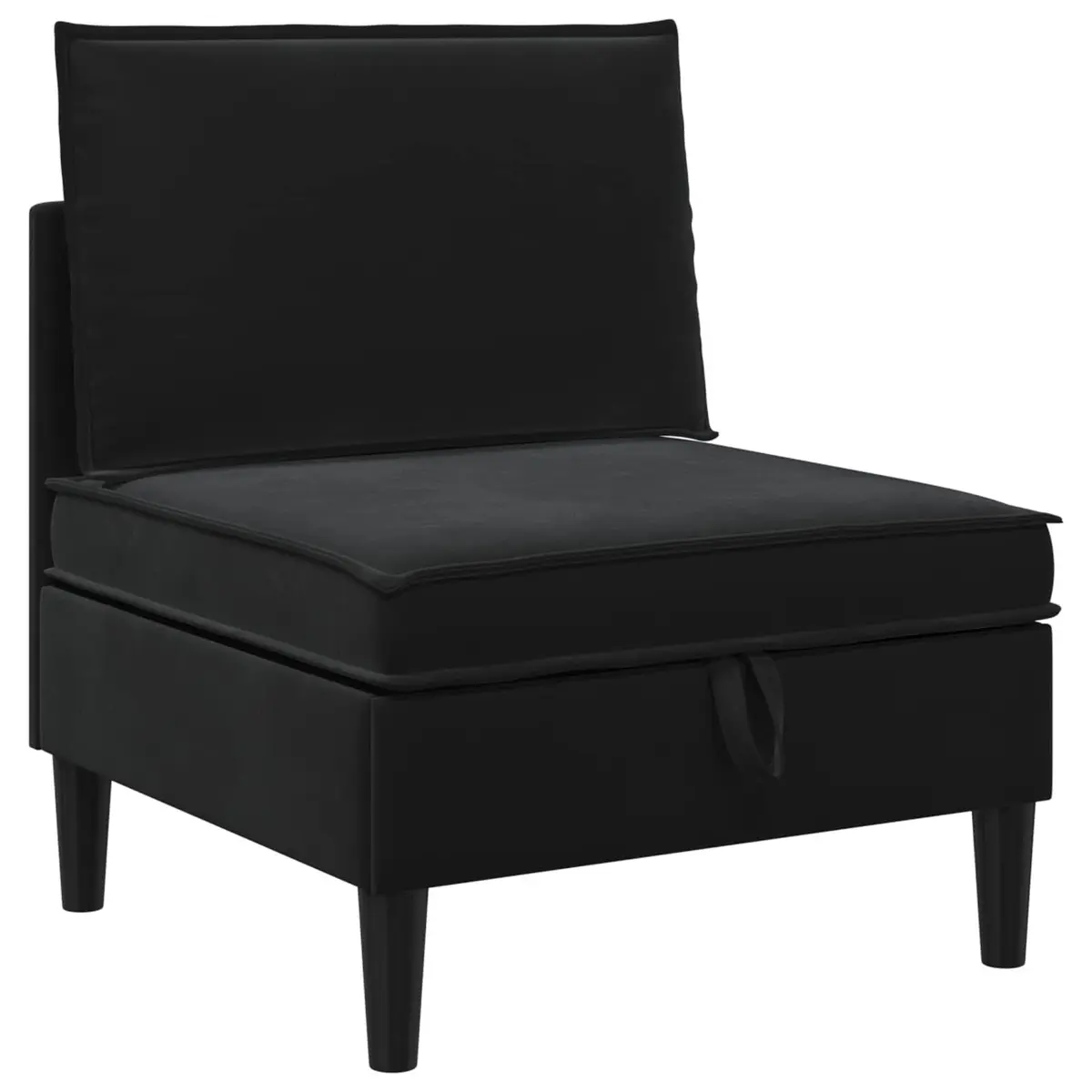 Living Room Furniture Set 3 Piece Black Velvet Cushioned Seating