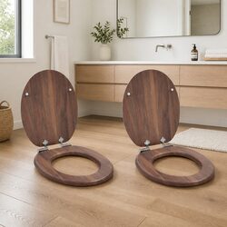 Elevate Your Bathroom with a Brown Soft-Close Toilet Seat 44x38cm