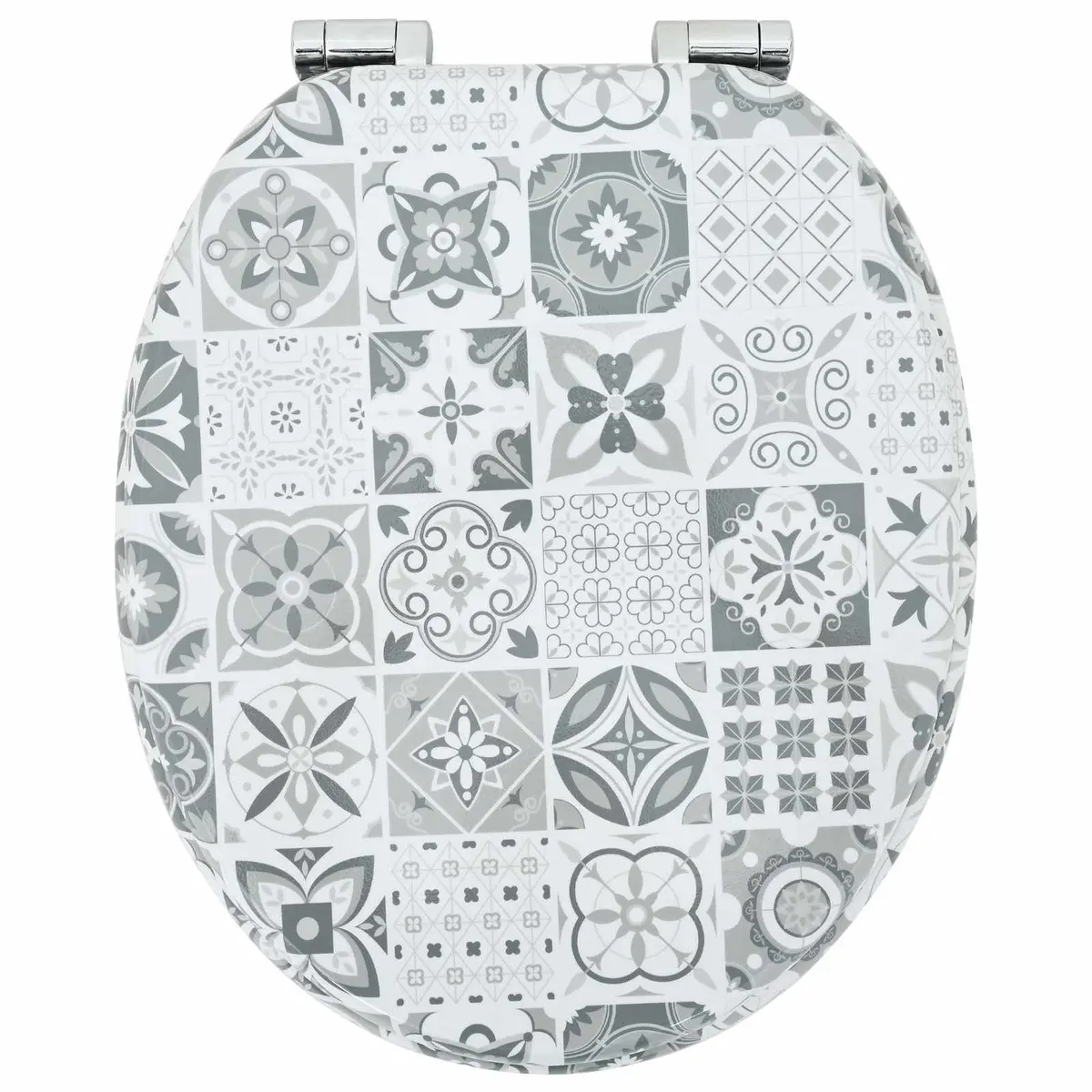 Soft-Close Toilet Seat Blue White 2 Pack MDF Board Non-Slip Bathroom Fixture