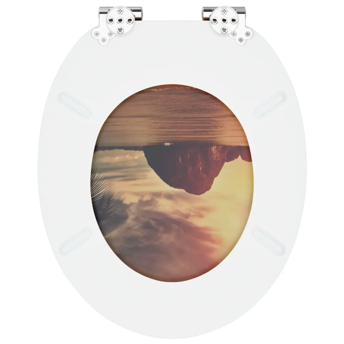 Soft-Close Toilet Seat 44 x 38 cm Orange Durable MDF Construction