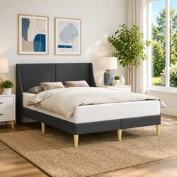 Stylish Dark Grey Upholstered Bed Frame for Your Bedroom