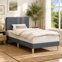 Transform Your Bedroom with a Stylish Dark Grey Bed Frame 90 x 190 cm