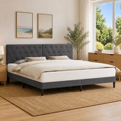 Elevate Your Bedroom Aesthetic with this Velvet Bed Frame