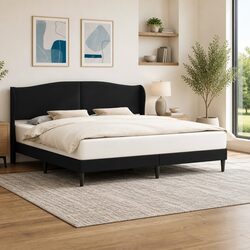 Black Faux Leather Bed Frame to Elevate Your Bedroom Style