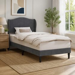Enhance Your Bedroom with a Dark Grey Velvet Bed Frame 90 x 190 cm