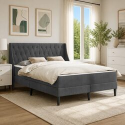 Elevate Your Bedroom with a Grey Velvet Bed Frame and Mattress