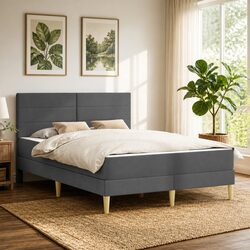 Stylish Grey Bed Frame with Mattress for Your Bedroom