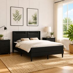Elevate Your Bedroom with Modern Black Bed Frame and Mattress