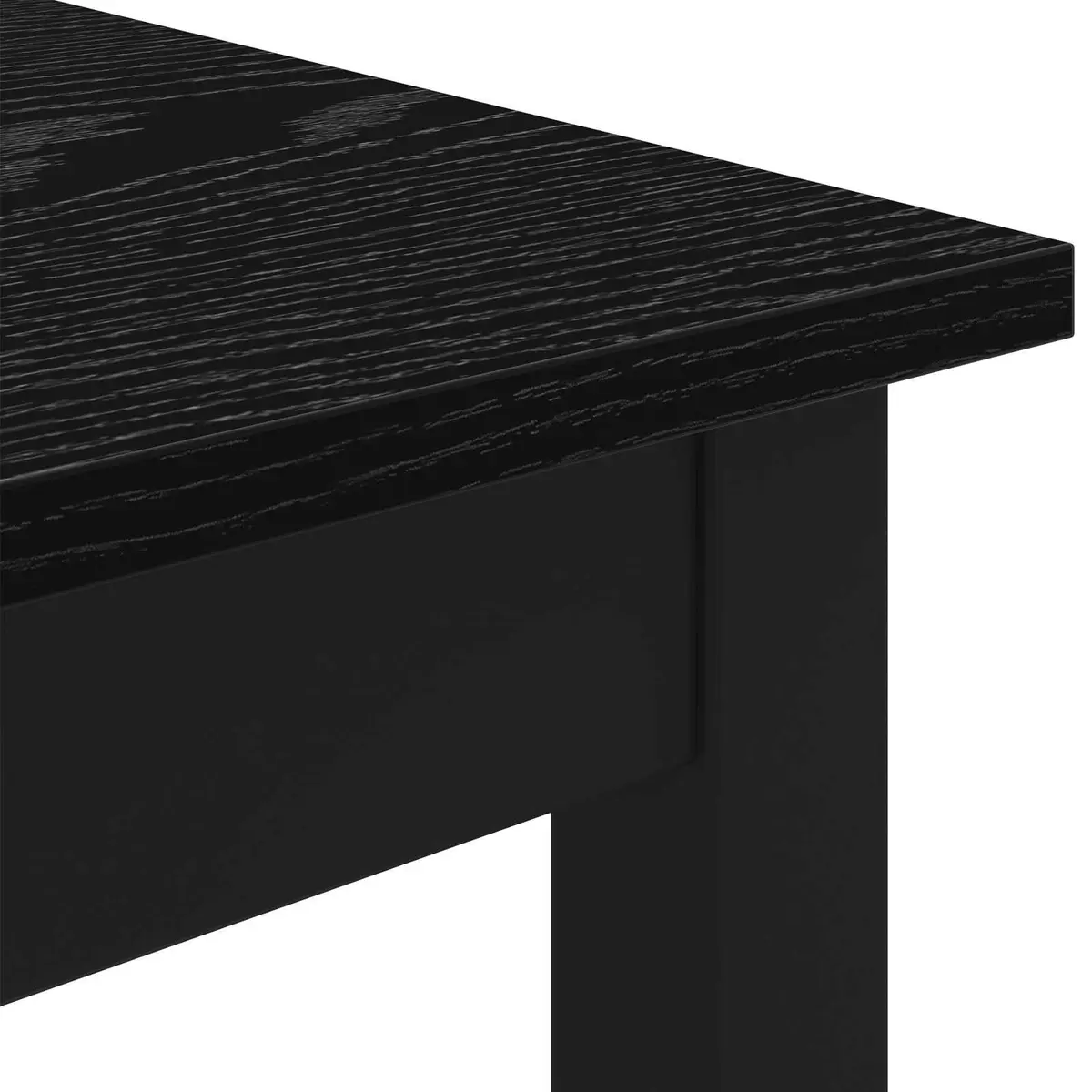 Standing Bar Table Rectangular Black Engineered Wood Kitchen Dining Room Modern