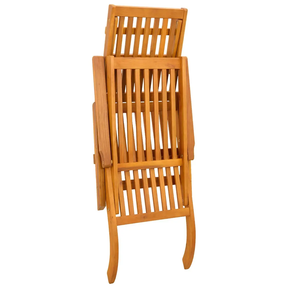 Solid Acacia Wood Sun Lounger Adjustable Backrest Folding Chair Garden Patio Outdoor