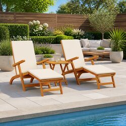 Elevate Your Outdoor Space with an Acacia Wood Lounger