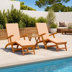 Elevate Your Outdoor Space with Acacia Sun Loungers