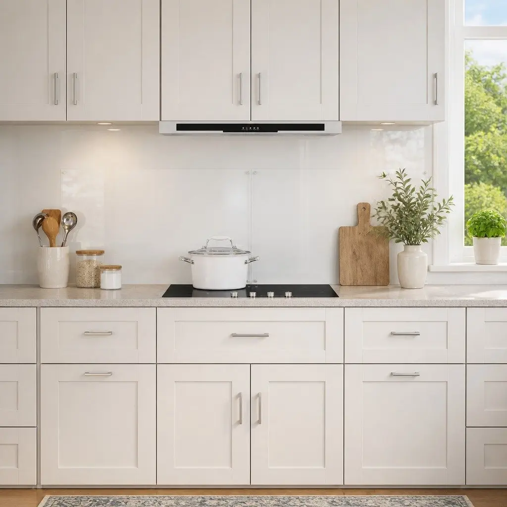 Kitchen Backsplash 90 x 50 cm Tempered Glass Transparent Splashback Panel 2 pcs