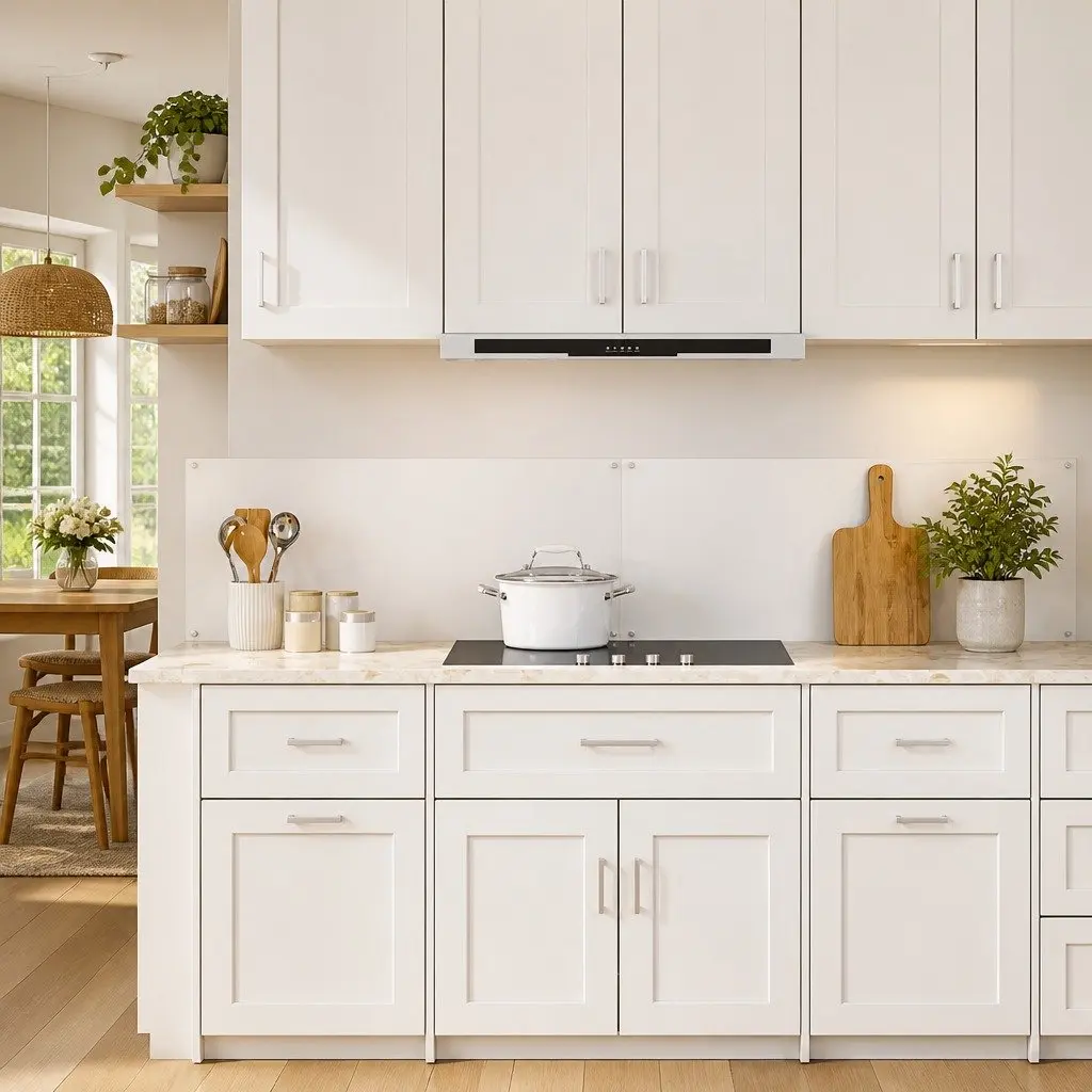 Kitchen Backsplash 2 Pcs 100 x 40 cm Tempered Glass Transparent Heat Resistant Wall Splashback