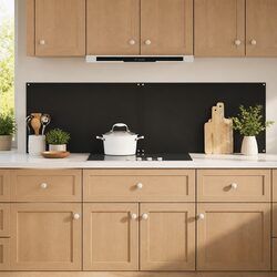 Elevate Your Kitchen with Black Tempered Glass Backsplash