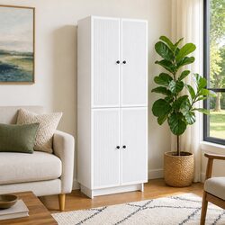 Enhance Your Space with This White Cabinet Set