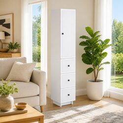 White Cabinet Duo for Organized Living Spaces