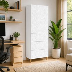 Enhance Your Space with This Modern 2-Piece Storage Cabinet Set